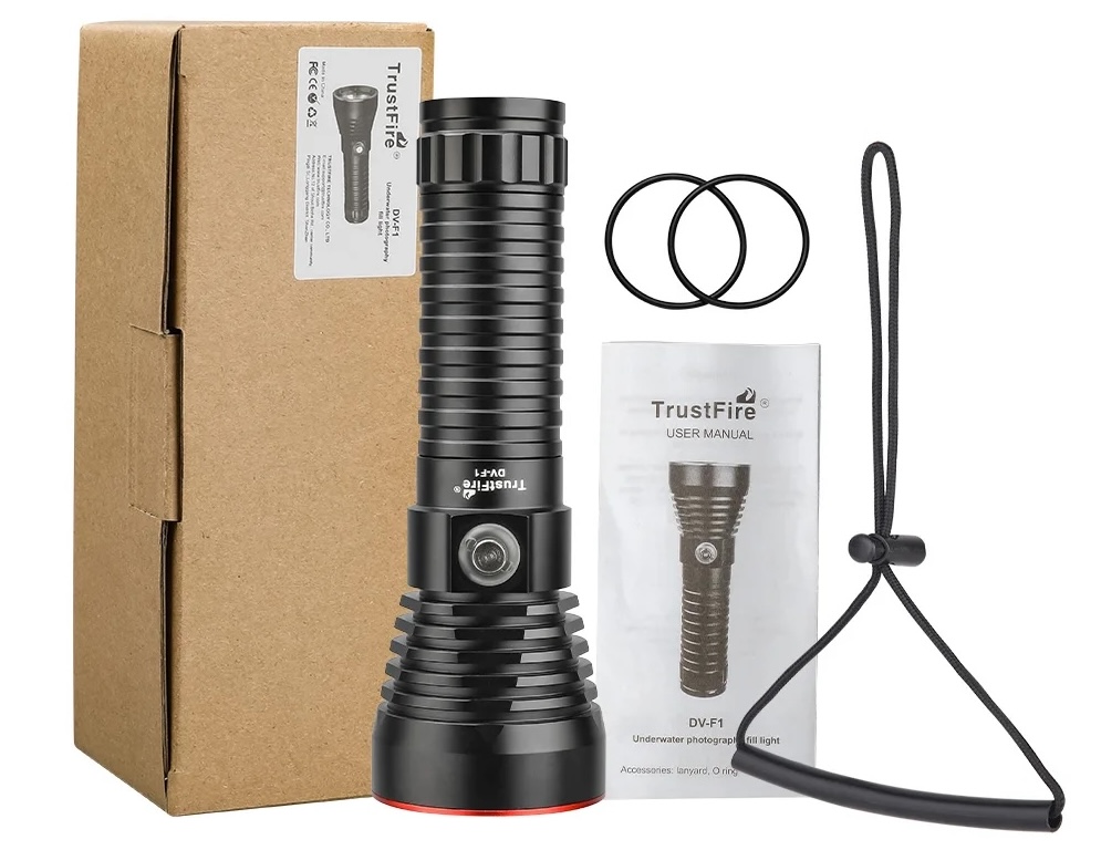 Obsah balení svítilny TrustFire DV-F1